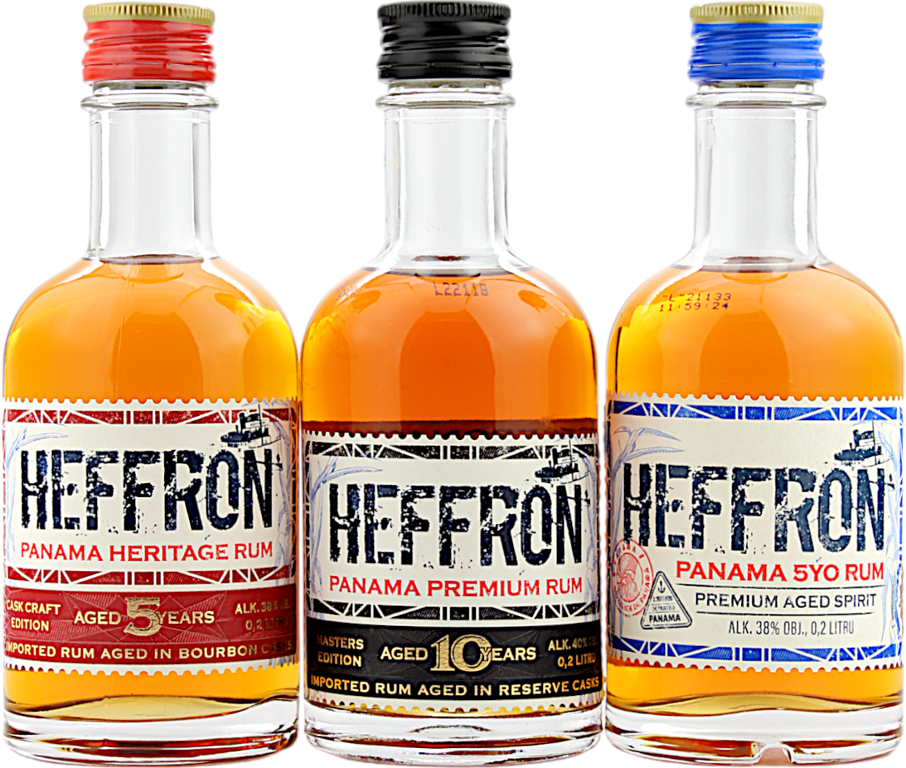Heffron Panama Rum Tasting Set 38.6% 3x0,2l