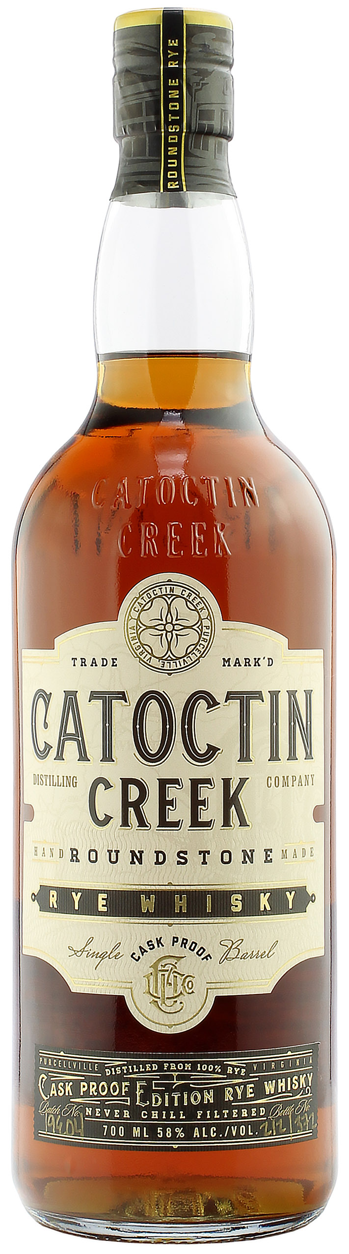 Catoctin Creek Roundstone Single Barrel Rye Cask Proof 58.0% 0,7l