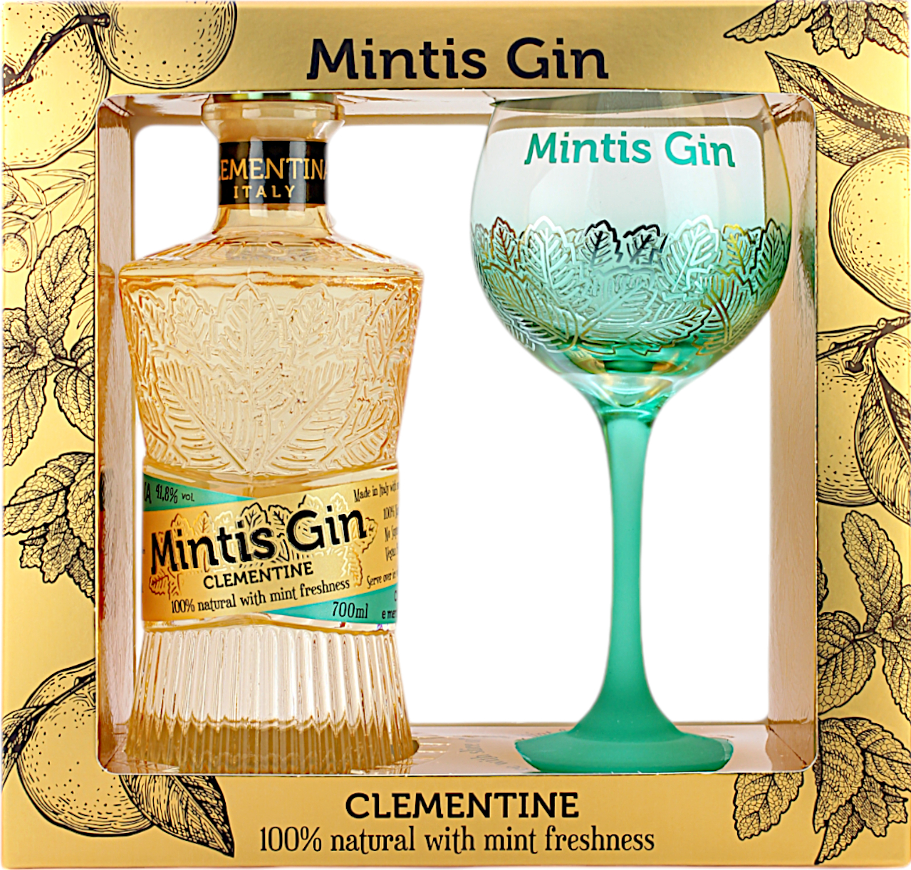 Geschenkset Mintis Clementine Gin mit Glas 41.8% 0,7l