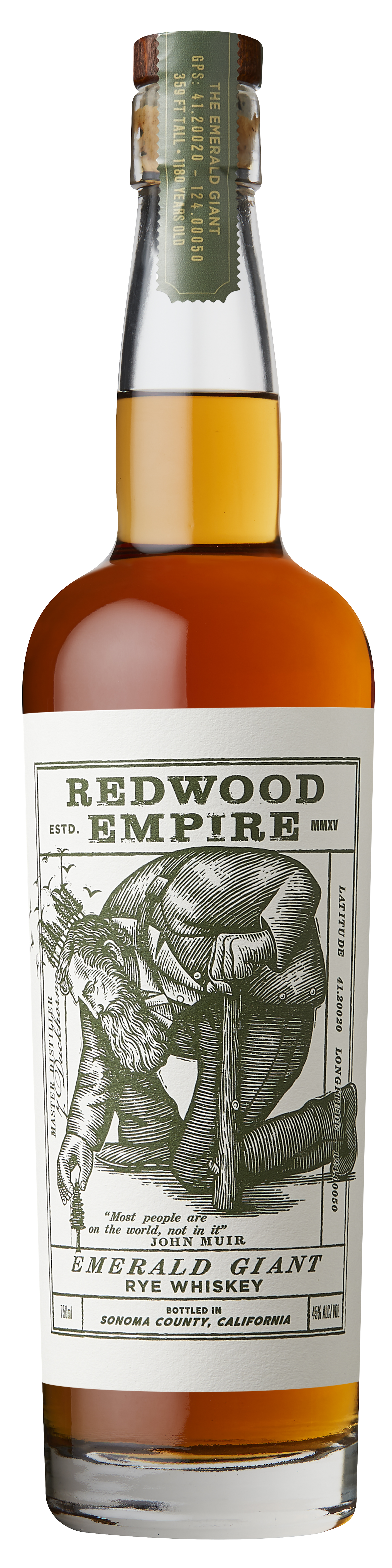 Redwood Empire Emerald Giant Rye Whiskey 45% 0,7l
